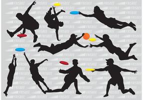 Silhouette Frisbee Players Vectors