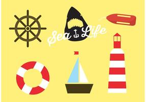 Beach icons vector