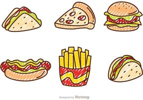 Scribble Fast Food Vectors