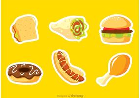 Fast Food Sticker Vectors