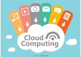 Cloud Computing Concept Design Vector