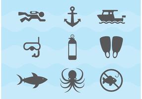 Dive And Scuba Vector Icons