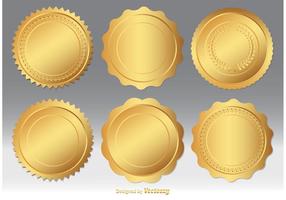 Premium Vector  Realistic gold paper stickers set