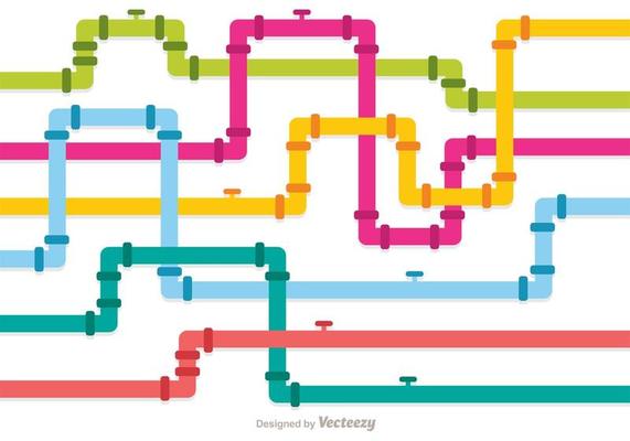 Multicolor Sewer Pipeline Vectors