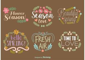 Spring Vector Typography Wreaths