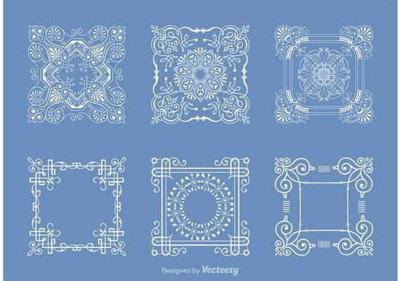 Free Square Doily Vector Pack