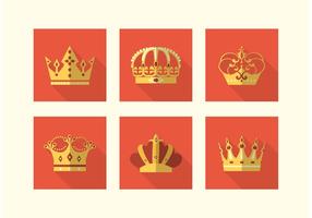 Flat Crowns Vector Icons