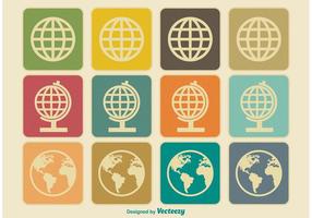 Vintage Earth  Globe Icons vector