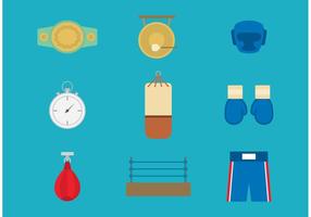 Old Time Boxing Vector Icons