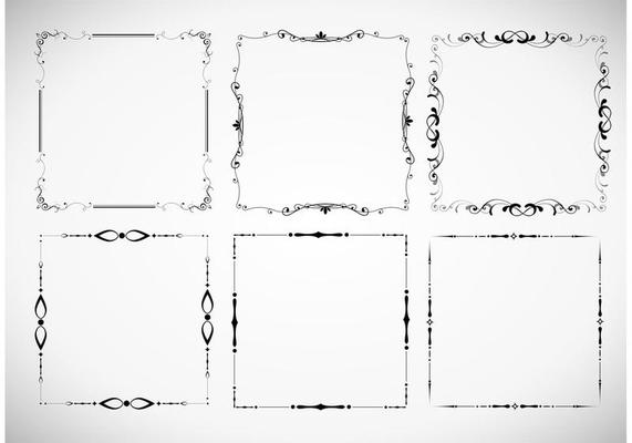 Floral Frame Vector Set