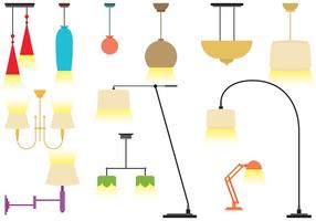 Vectores modernos coloridos de la lámpara