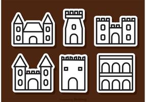 Outline Fort Icons Vector