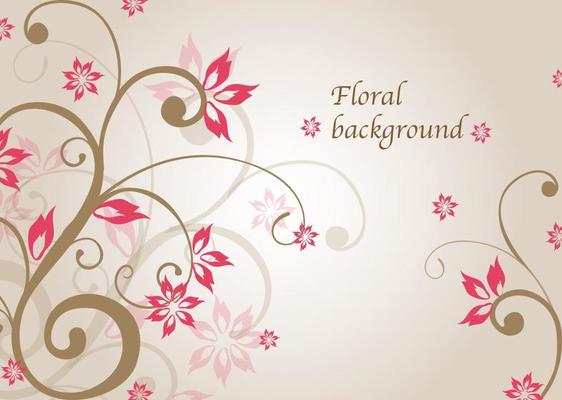 Pink Floral Vector Background
