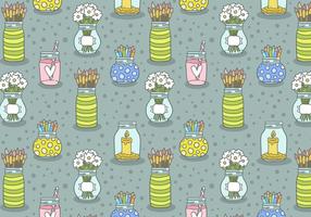 Mason Jar Seamless Pattern Vector