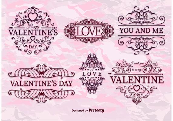 Valentine Retro Frame Vectors