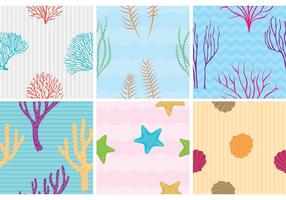 Coral Reef with Fish Vector Patterns