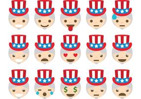 Uncle Sam Vector Emoticons
