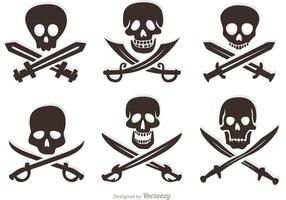 Set Of Pirate Vector Skulls