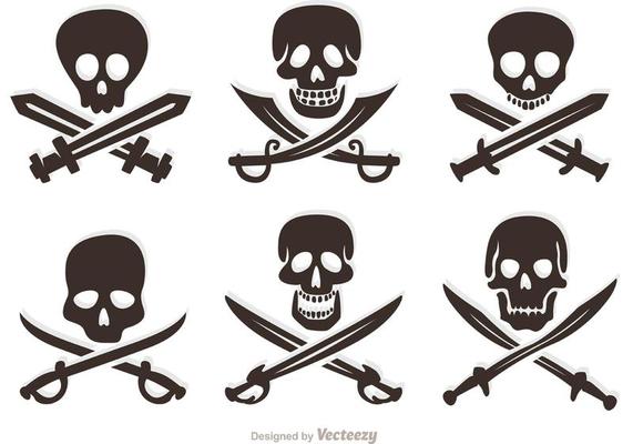 Set Of Pirate Vector Skulls