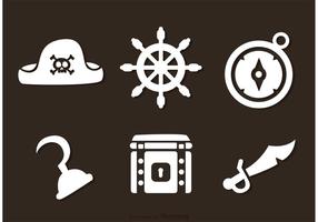 Pirate White Icons Vectors