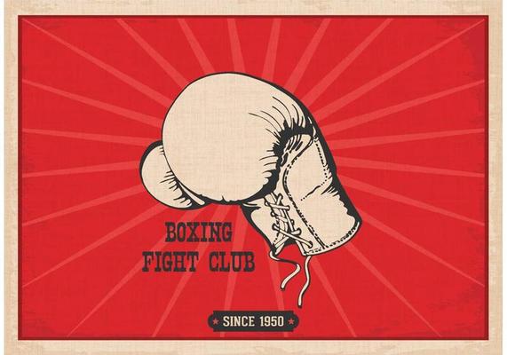 Retro Boxing Glove Poster Vector