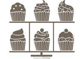 Silhouette Cupcake Stand Vector