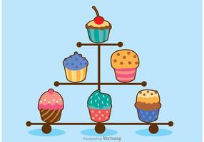 Various Cupcake Stand Vector