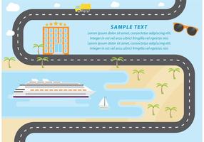 Cruise Liner And Beach Vector
