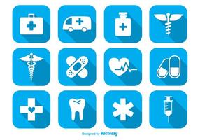 Conjunto médico del icono vector