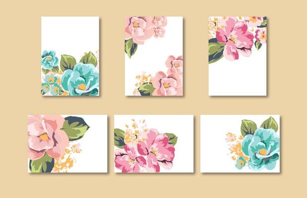 Flower Card Vector Templates