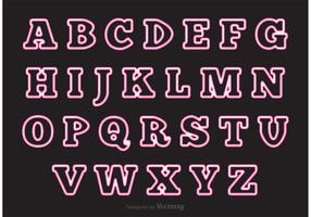 Pink Neon Style Alphabet vector