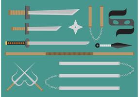 Japanese ninja assassin weapons 7167454 Vector Art at Vecteezy