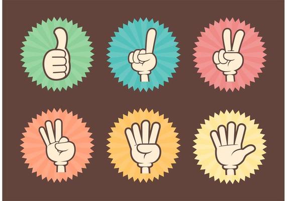 Counting Cartoon Hands Vector