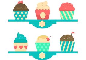 Cupcake Stand Pastel Vector