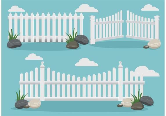 White Picket Fence Vectors