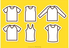 Sports Jersey Outline Icons Vectors