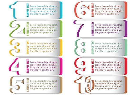 Numbered Text Box Vectors