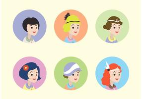 Vintage hair styles vector