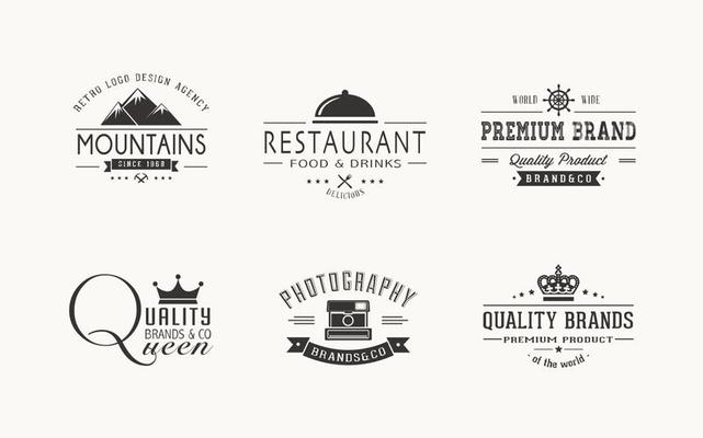Retro Logotypes Vector Set