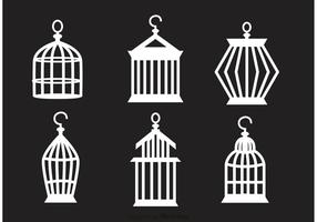 Set Of Vintage Bird Cage Vector