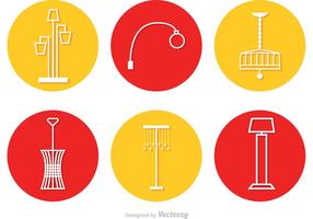 Modern Chandelier Circle Icons Vector
