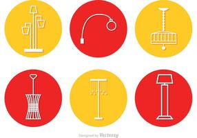 Modern Chandelier Circle Icons Vector