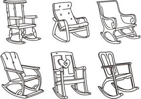 Rocking Chair Vector Sketches 