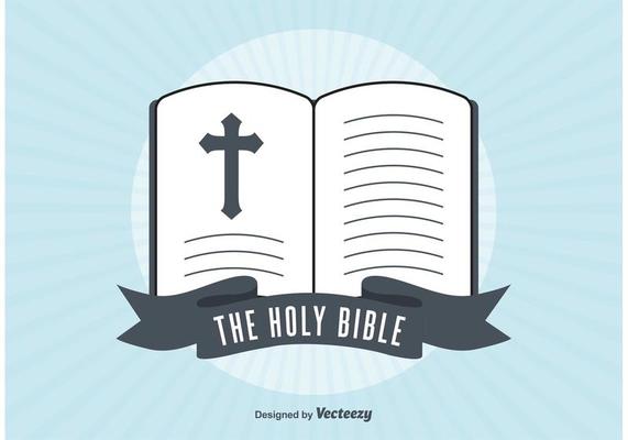Retro Open Bible Illustration