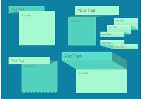 Cuadro de texto doblado conjunto de vectores de plantilla
