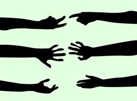 Silhouette Hand Reaching Vectors