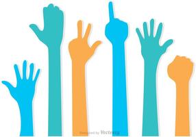 Set Of Hands Up Vectors