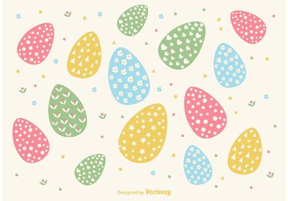Hand Drawn Easter Egg Background Vector
