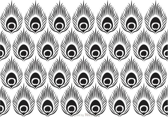 Peacock Black Pattern Vector