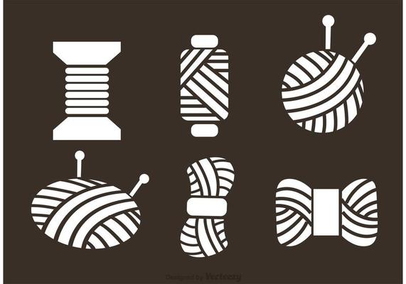 Free Vectors  Yarn (black and white)